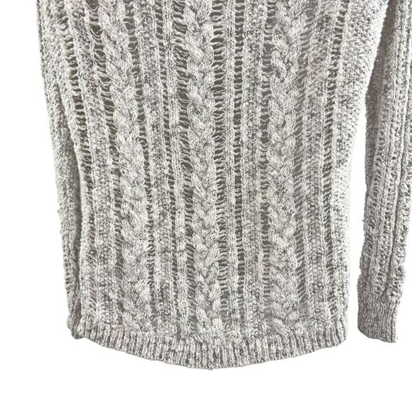 Vince Heather Grey Pullover Open Cable Chunky Knit Sweater Women XS Long Sleeve - Picture 9 of 10